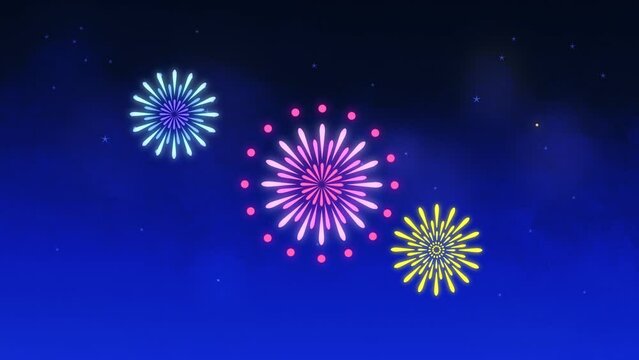 打ち上げ花火のアニメーション（透過素材あり）