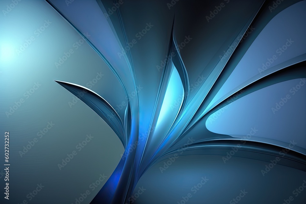Poster abstract blue background with some smooth lines in it