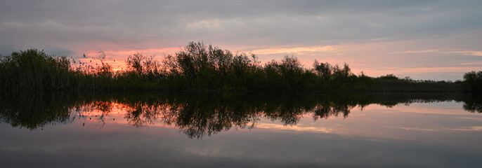 sunrise over the river