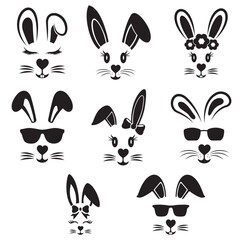 Bunny face svg, Easter svg, Bunny svg, Easter bunny svg file
