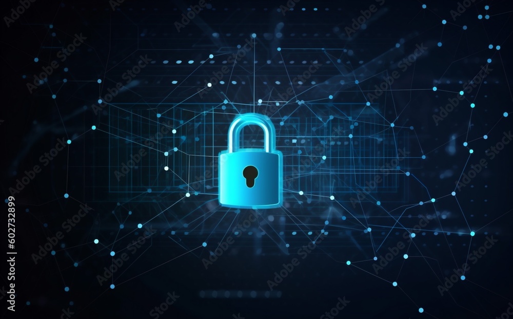 Aufkleber technology digital security network system information lock cyberspace cyber protection. generative 