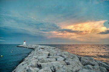 lighthouse at sunset