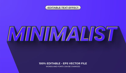 Minimalist and simple text effect with long shadow effect. Editable blue graphic styles