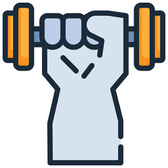 weight hand muscle dumbbell exercise fitness icon filled outline