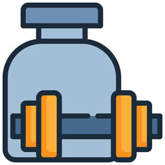 food whey protein dumbell fitness exercise icon filled outline