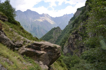 Fototapeta na wymiar Georgia. Mount Kazbek and others. Panoramic views