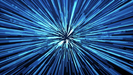 Obraz premium Many particles like worms or midge are in dark space, 3d render computer generated background