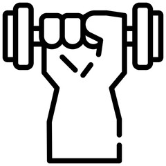 weight hand muscle dumbbell exercise fitness icon simple line