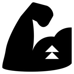 muscle arm up fitness exercise icon solid glyph