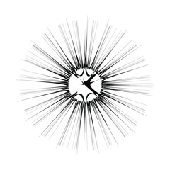 Doodle Sunburst Icon Vector Illustration