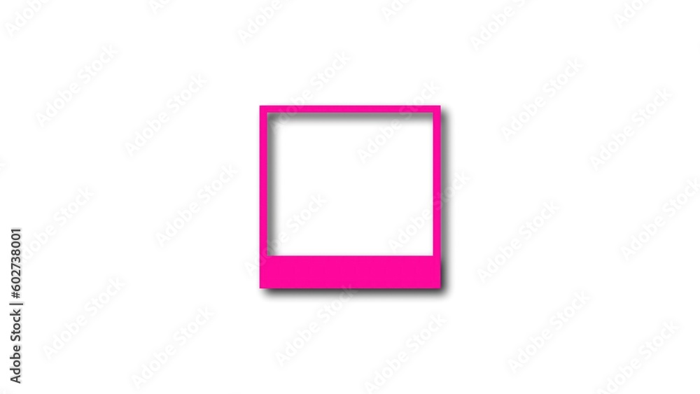 Poster simple photo frame are in space, 3d render computer generated background for web creative