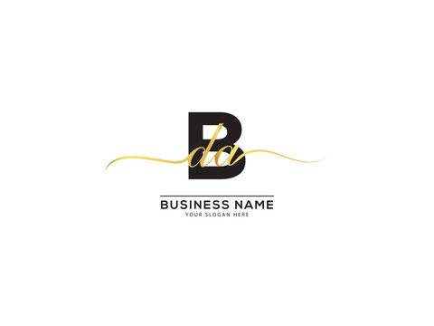 Typography Bda Signature Logo, Minimal Bda dba Luxury Business Logo Letter Design