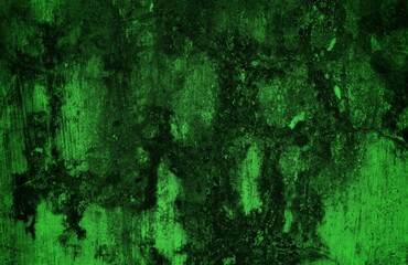 A textured green grunge background with dark patches and rough surface