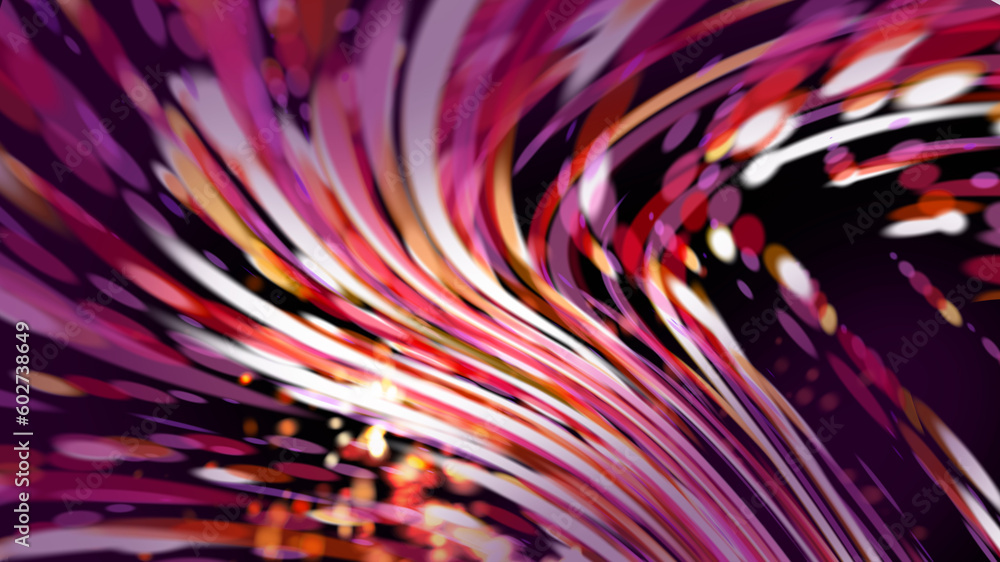 Poster point linear abstraction in the darkness, background with imitation of downing lines, 3d render back