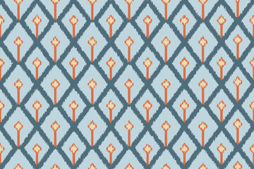 Ikat geometric ethnic seamless pattern. Native American, Indian, African, Mexican, Moroccan, Peruvian. Design for clothing, fabric, wallpaper, textile, texture, home decor, carpet.