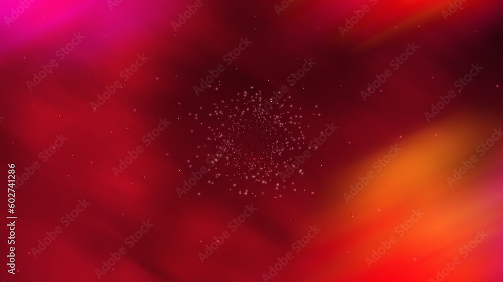 Poster red space activity with many little stars, modern 3d render abstraction, computer generated