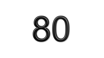 Fototapeta premium 80 black lettering white background year number