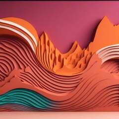 Obraz premium abstract background with paper waves, quilling style