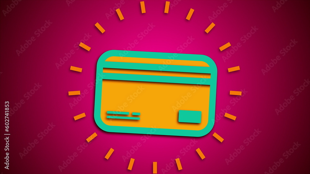 Poster 3d rendering shape of credit card. computer generated web background