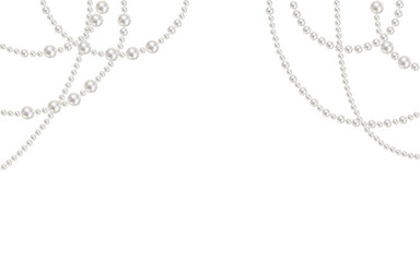 Pearls. Beads. Jewelry. Beautiful vector background. Vector illustration of a garland of pearls.