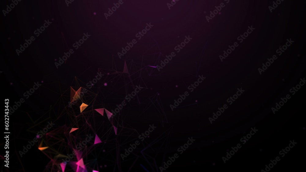 Poster abstract polygonal space background with connecting dots and lines