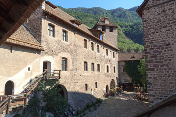 Fototapeta na wymiar Inner courtyard of Runkelstein Castle in Ritten near Bolzano, South Tyrol, Italy
