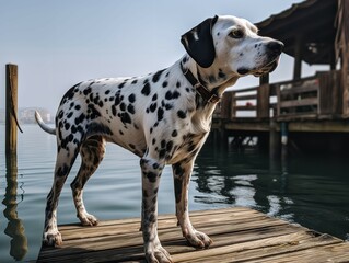 The Dalmatian's Delight on a Dock