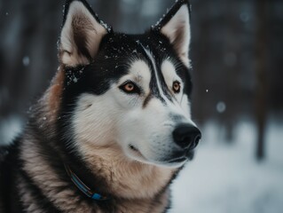 Obraz premium The Siberian Husky's Splendor in Snow
