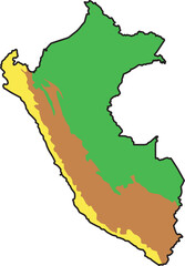 Mapa político y  geográfico del peru © maria
