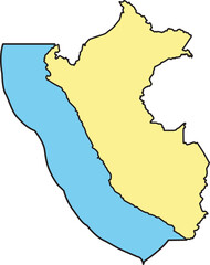 Fototapeta premium Mapa político y geográfico del peru