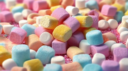 Fototapeta na wymiar Creative marshmallows background in vibrant colors