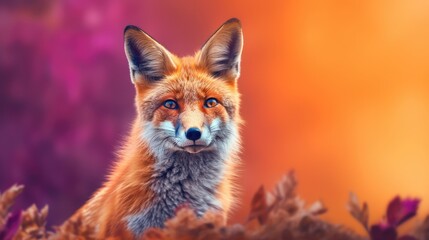 fox in vibrant colors, Sunny Nature photo