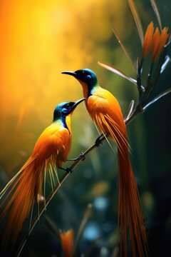 Birds of Paradise in vibrant colors