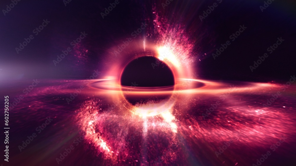 Wall mural artistic mystical interstellar black hole in outer space