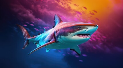 shark in vibrant colors, Sunny Nature photo