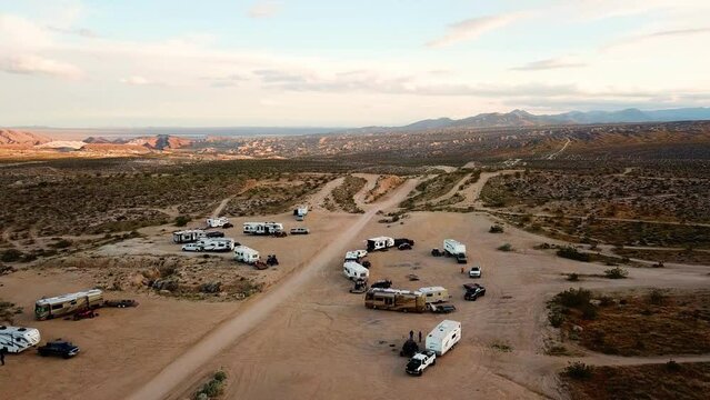 RVs Camping in the Desert