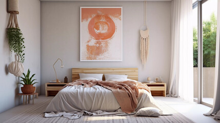 Boho style bedroom AI-generated