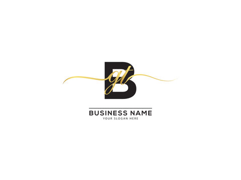Modern Bgt Signature Logo, Monogram Bgt tgb Fashion Logo Letter Vector For Shop