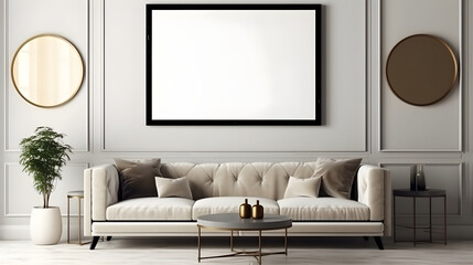 Minimalist Interior of modern interior desige 3D rendering, generative ai