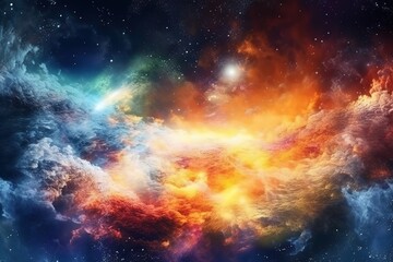 Fototapeta na wymiar Nebula in deep space with stars