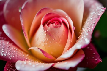 Fototapeta na wymiar rain drop on a petal of a rose