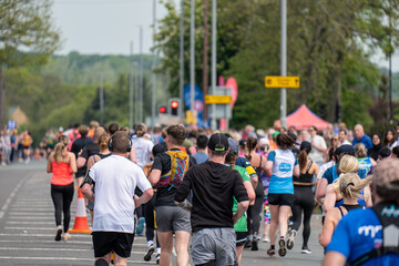 Runners running in the Rob Burrow Leeds Marathon 2023