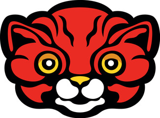 Portrait of red cat with yellow eyes, isolated