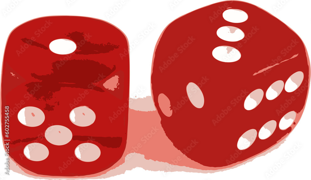 Poster 2 dice close up - showing the numbers 1 and 3