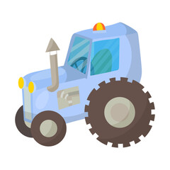 Tractor Farm. Agricultural transport. A set of items for the farm. Wind illustration isolated on white background.