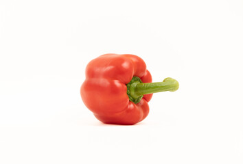Red sweet pepper isolated on white background.
