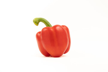 Red bell pepper isolated on white.