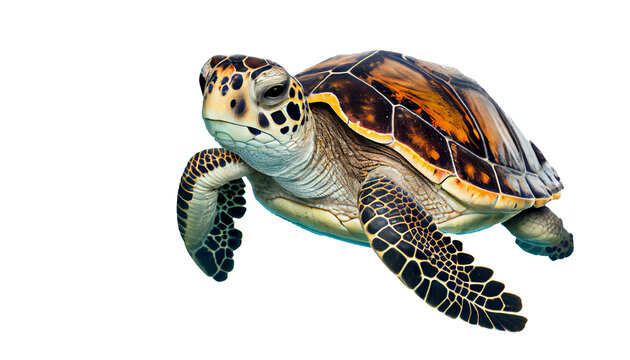 Sea turtle on a transparent background (PNG). AI generator