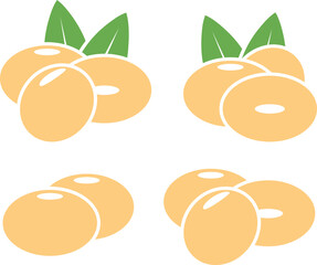 Soybean bean logo. Isolated soybean bean on white background