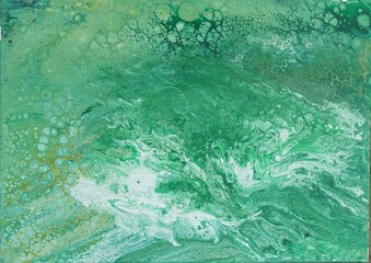 Grüne Landschaft als Acrylmalerei